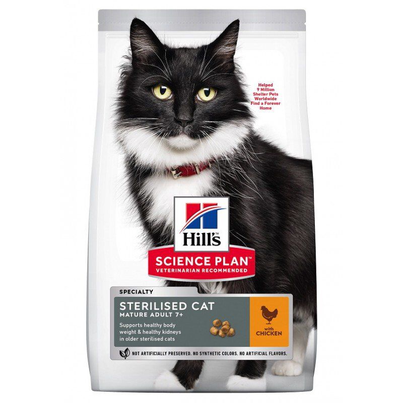 Hill's Science Plan - Mature Adult Sterilised Cat Croquettes Pour Chat Ag&eacute; St&eacute;rilis&eacute; Poulet - 1,5kg Image num&eacute;ro 3