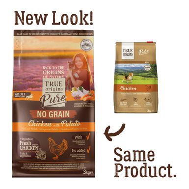 True Origins Pure - Croquettes au Poulet sans Céréales pour Chien Adulte