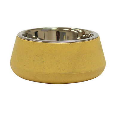 Croci - Bol en Bamboo et Acier TIERRA Jaune pour Chien