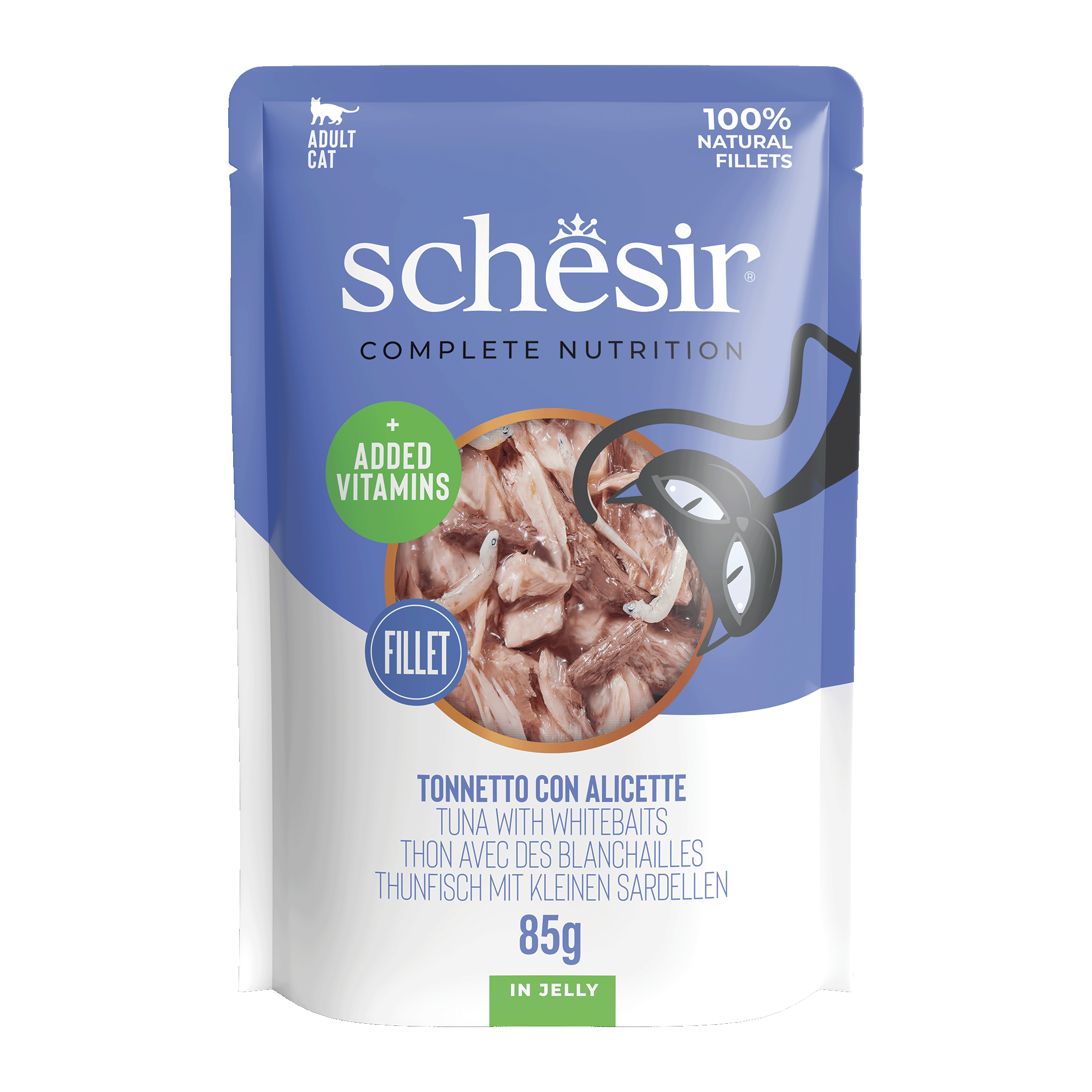 Schesir - Sachet en Gel&eacute;e Complete Nutrition Thon avec des Blanchailles pour Chats - 85g Image num&eacute;ro 1