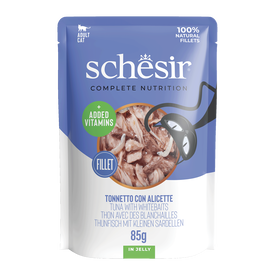Schesir - Sachet en Gel&eacute;e Complete Nutrition Thon avec des Blanchailles pour Chats - 85g