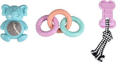 Flamingo - Kit de Jouets Loekie pour Chiots - x3