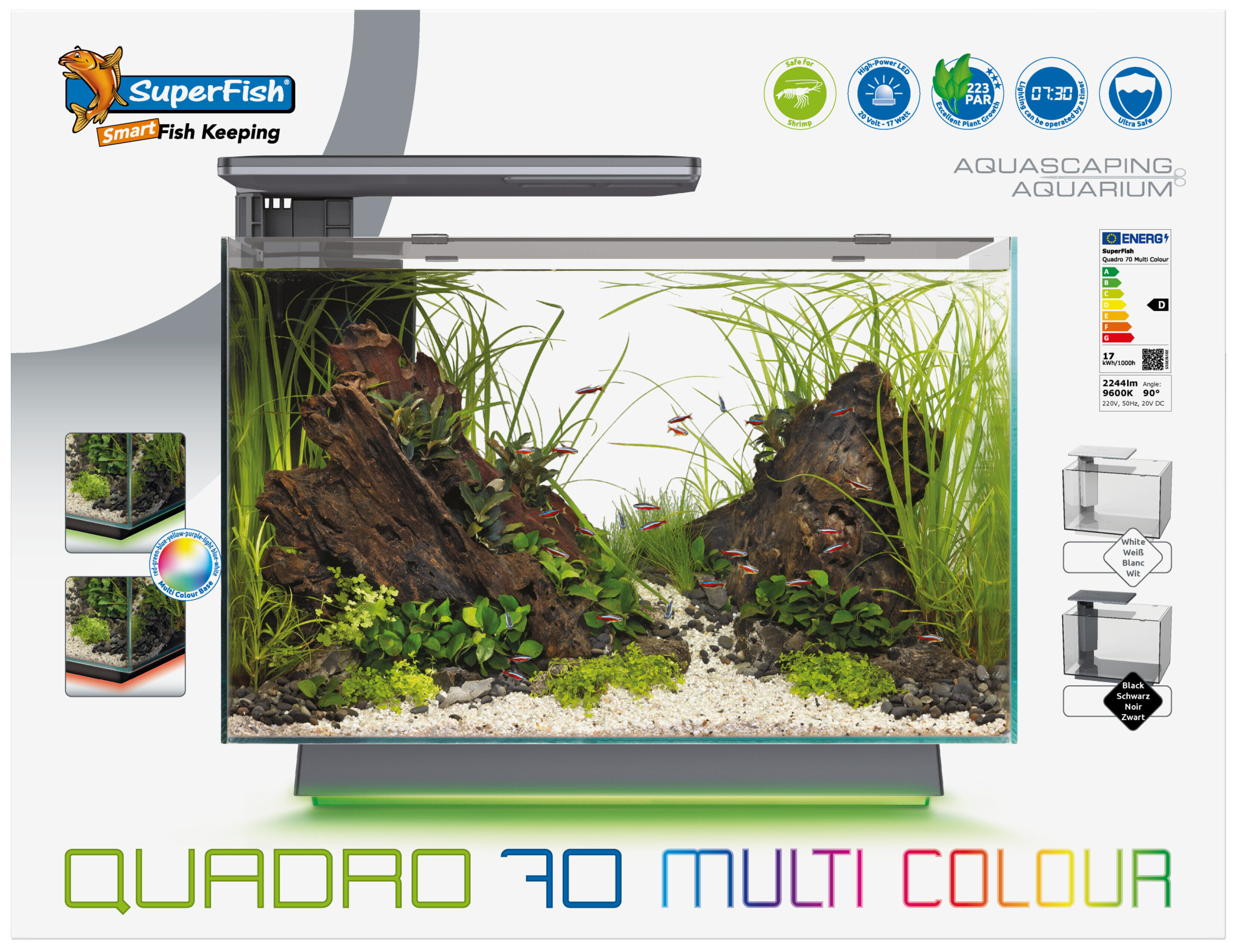 Superfish - Aquarium Design Quadro 70 Multi Colour - Noir Image num&eacute;ro 2