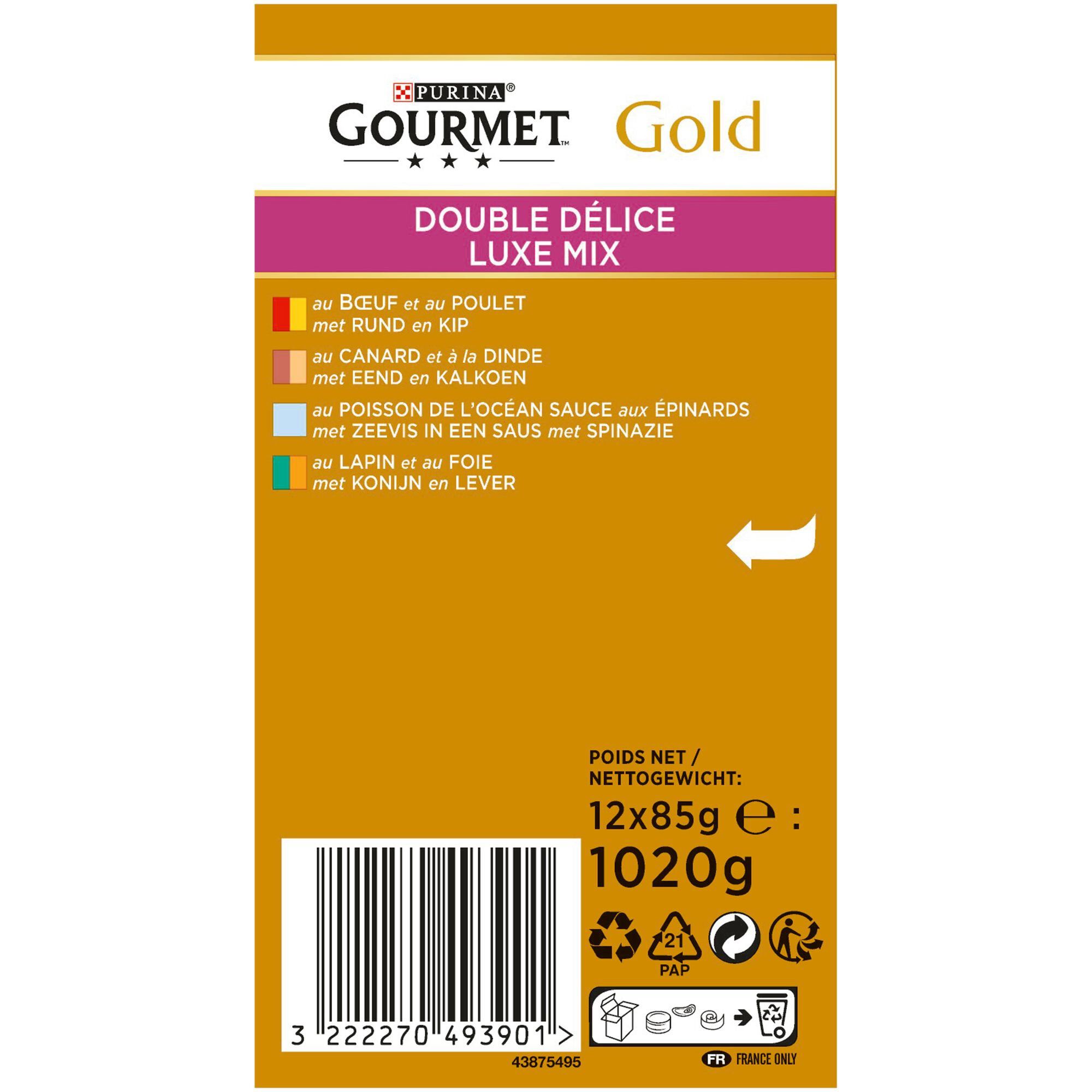 Gourmet - Bo&icirc;te Gold Double D&eacute;lice pour Chat - 12x85g Image num&eacute;ro 3