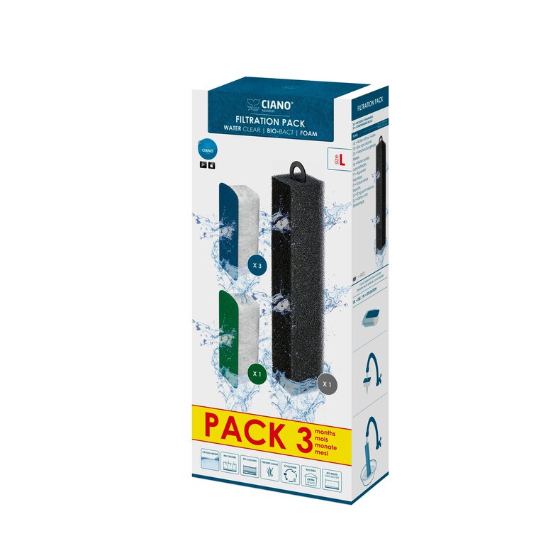 Ciano - Pack 3 Mois de Cartouches WaterClear pour Filtre Aquarium - L Image numéro 1 Ciano - Pack 3 Mois de Cartouches WaterClear pour Filtre Aquarium - L Image numéro 1