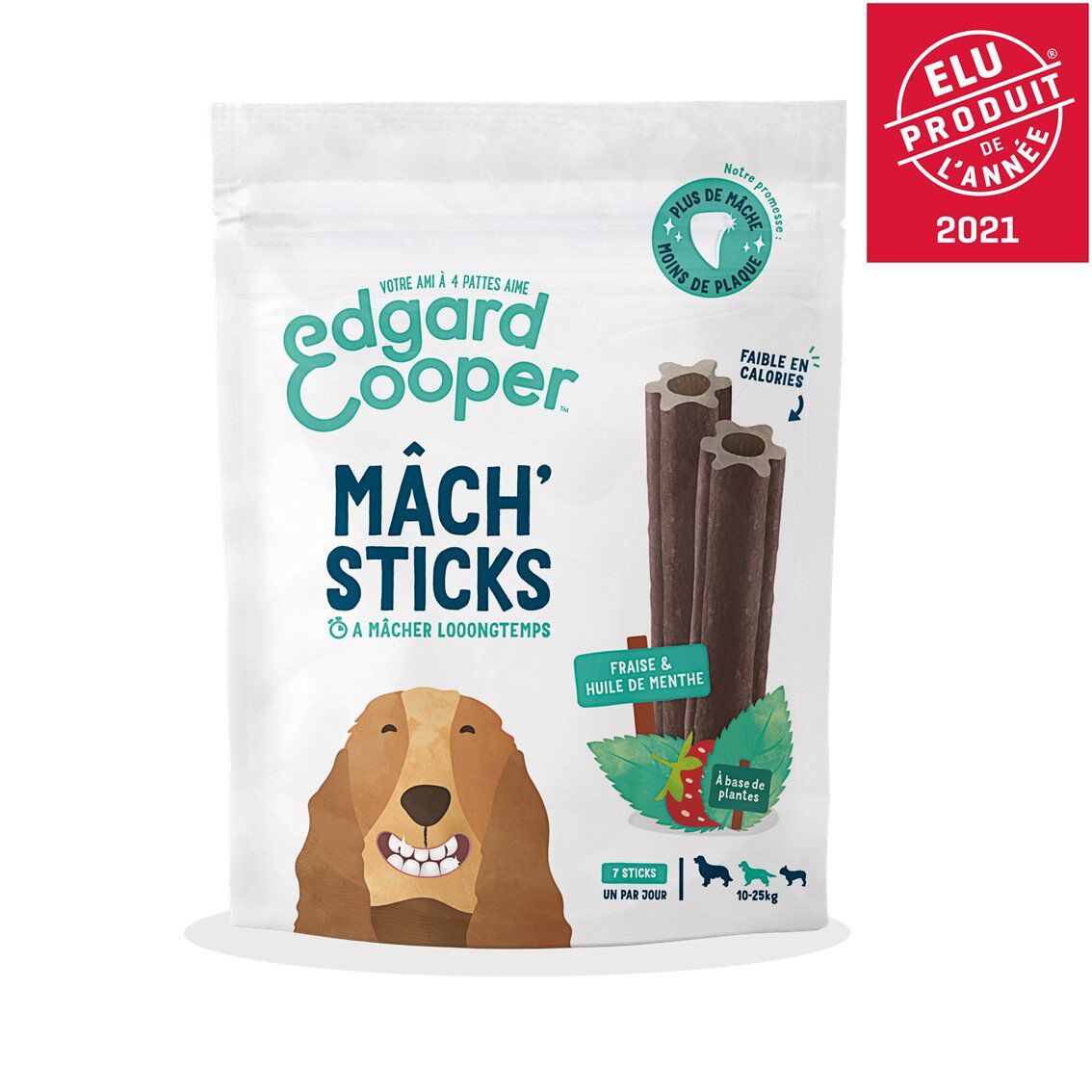 Edgard & Cooper - Sticks &agrave; M&acirc;cher Dental Naturel &agrave; la Menthe et Fraise fraiche pour Chien - M Image num&eacute;ro 1