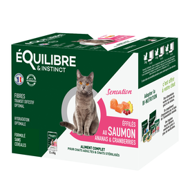Équilibre & Instinct - Sachets Fraîcheurs Sensation Saumon et Ananas pour Chat - 12x85g