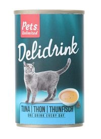 Pets Unlimited - Boîte Delidrink Bouillon au Thon pour Chat - 135ml