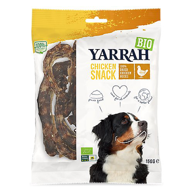 Yarrah  - Friandises Cous de Poulet Séchés Bio pour Chiens - 150g