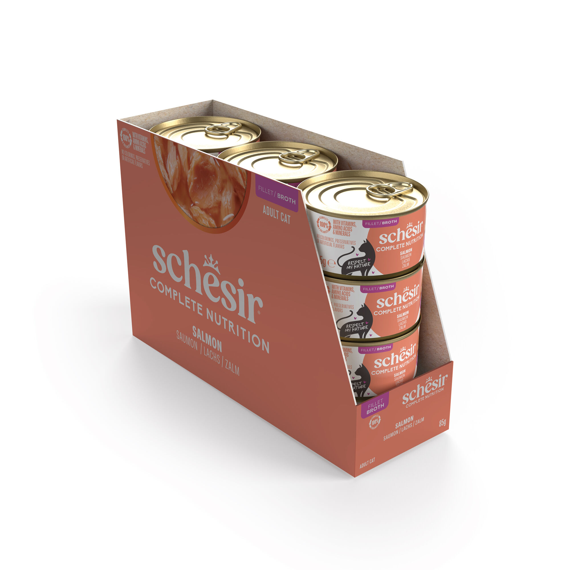 Schesir - P&acirc;t&eacute;e en Gel&eacute;e Saumon En Bouillon Pour Chats - 85g Image num&eacute;ro 4
