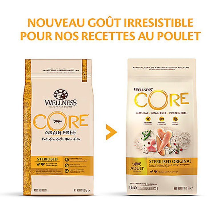 Wellness CORE - Croquettes Sterilised Poulet et Dinde pour Chat - 1,75Kg Image numéro 4 Wellness CORE - Croquettes Sterilised Poulet et Dinde pour Chat - 1,75Kg Image numéro 4
