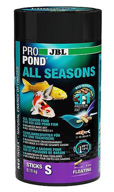 JBL - Aliment 4 Saisons pour Koïs et Poissons de Bassin Petite Taille - 180g