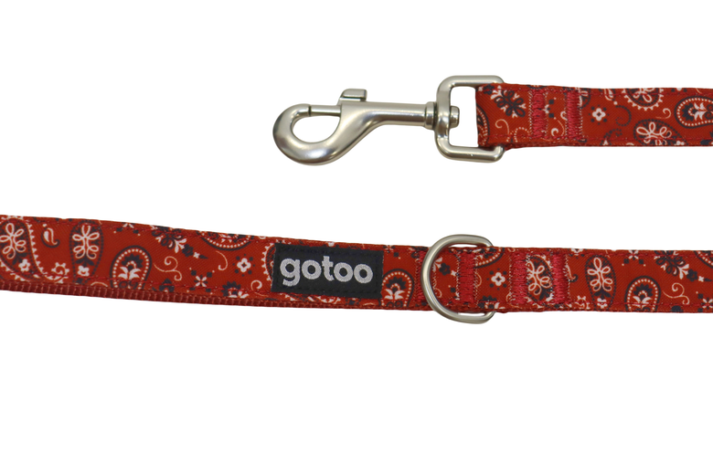 Gotoo - Laisse en Paisley Rouge pour chien - M Image numéro 2 Gotoo - Laisse en Paisley Rouge pour chien - M Image numéro 2
