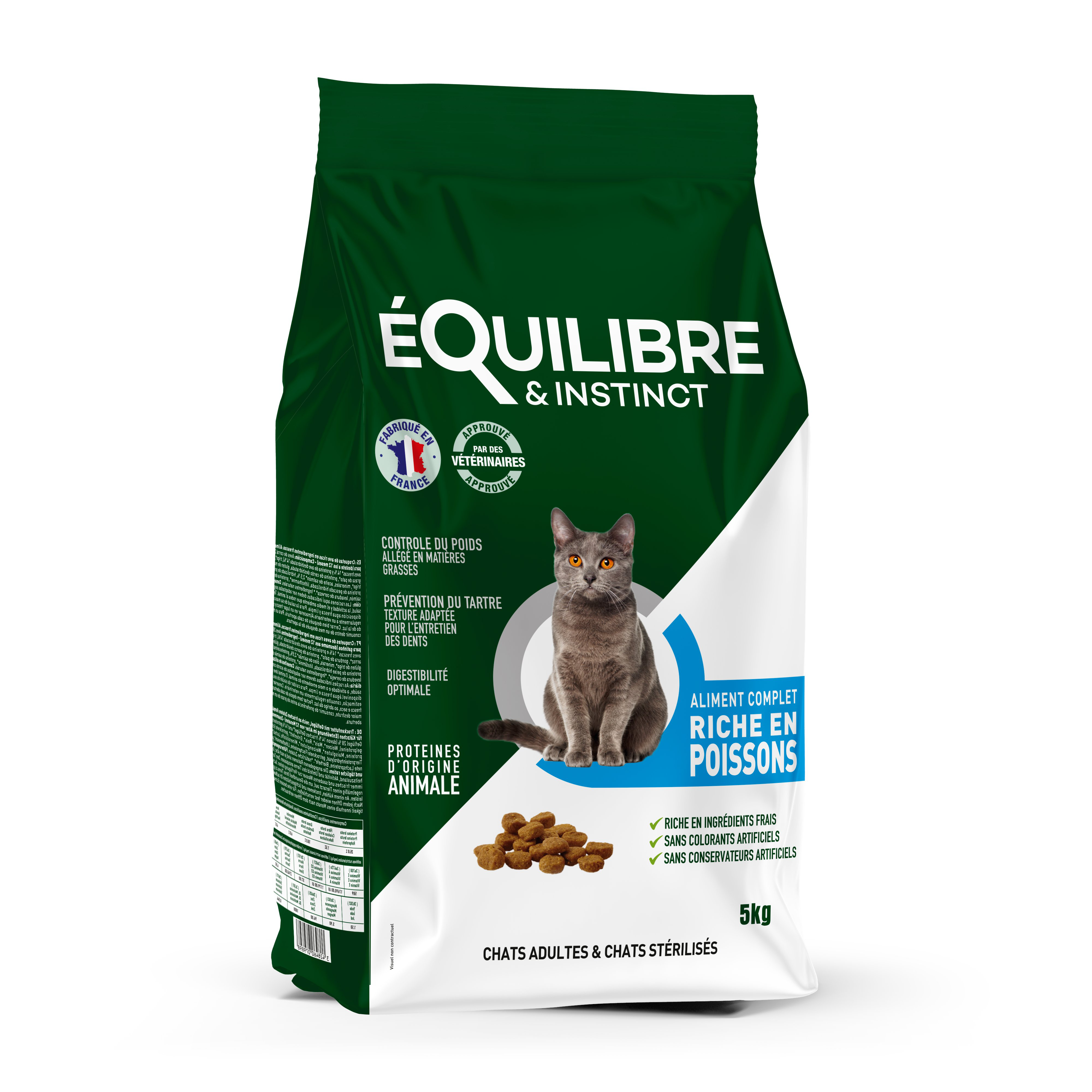&Eacute;quilibre & Instinct - Croquettes pour Chats St&eacute;rilis&eacute;s Riche en Poissons - 5Kg Image num&eacute;ro 1
