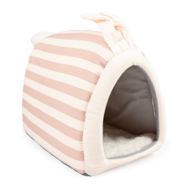 Duvoplus - Striped Maison Lapin en Peluche - 23x32x30cm