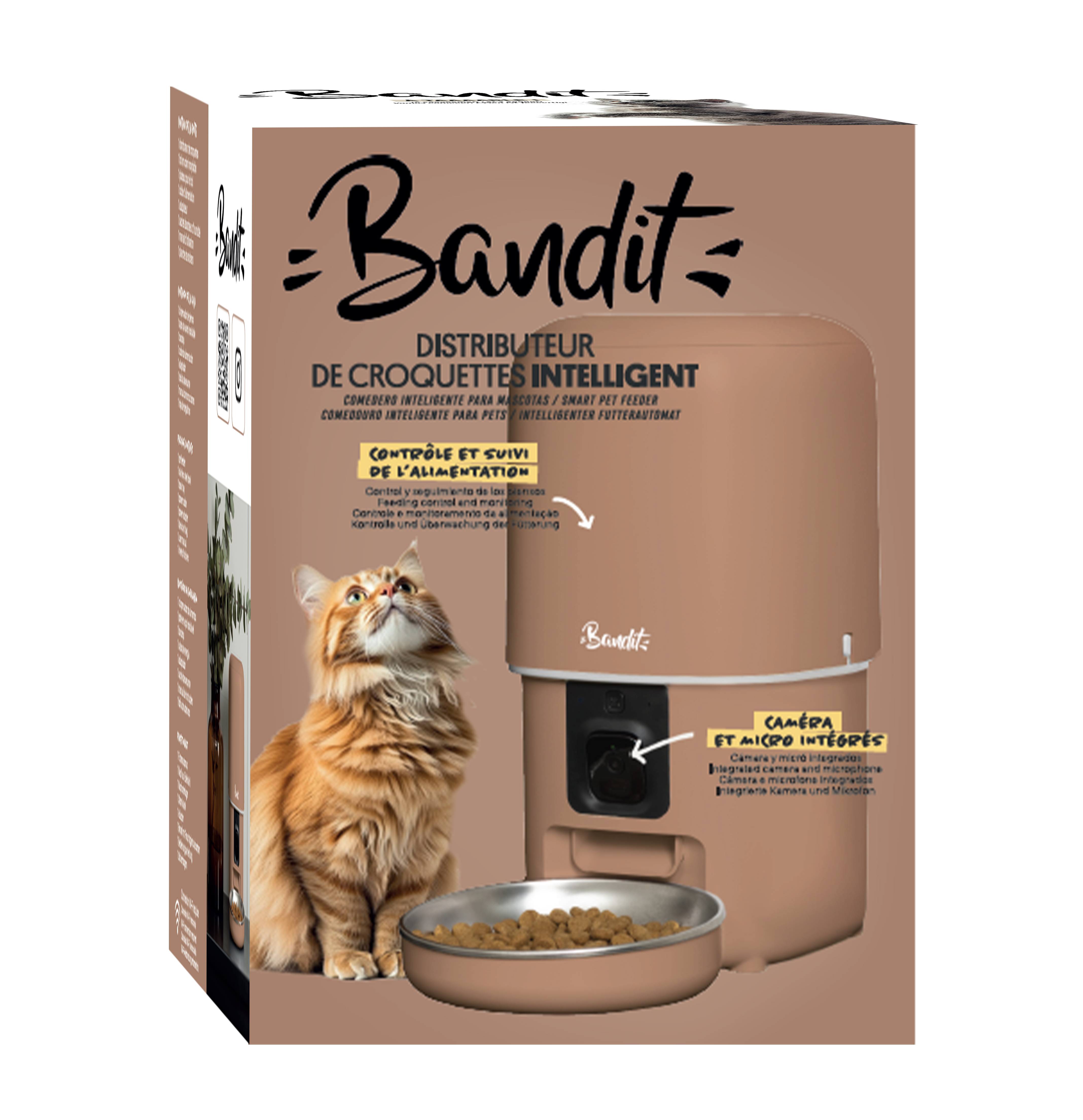 Bandit - Distributeur de Croquettes Mocha pour Chats - 4L Image num&eacute;ro 1
