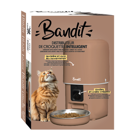 Bandit - Distributeur de Croquettes Mocha pour Chats - 4L