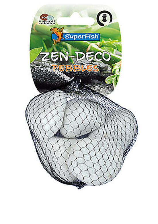 Superfish - Décoration Galet Zen Medium Blanc pour Aquarium - 450g image number null