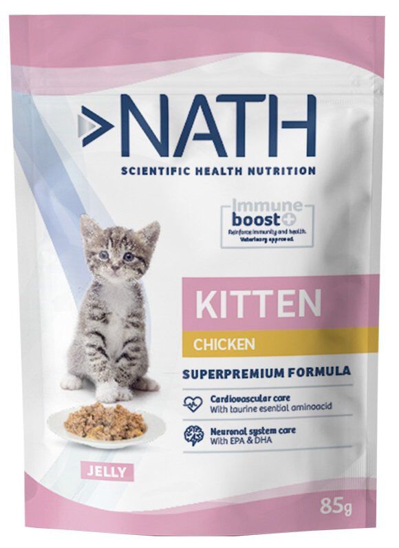 Nath - P&acirc;t&eacute;e Jelly KITEN Immune boost+ Poulet pour Chatons - 85g Image num&eacute;ro 1