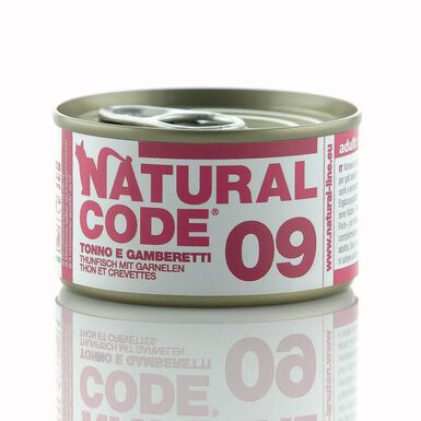 Natural Code - Mélange de Thon et Crevettes 09 pour Chats - 85g
