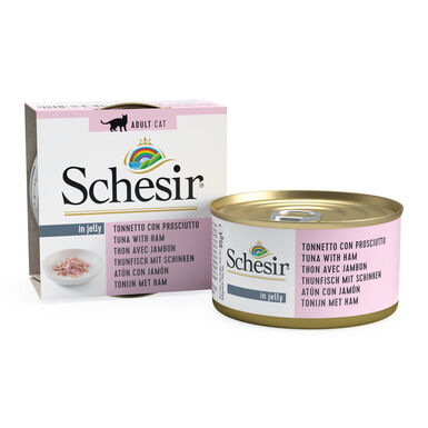 Schesir - Boîte Pâtée au Thon avec Jambon en Gelée pour Chat - 85g