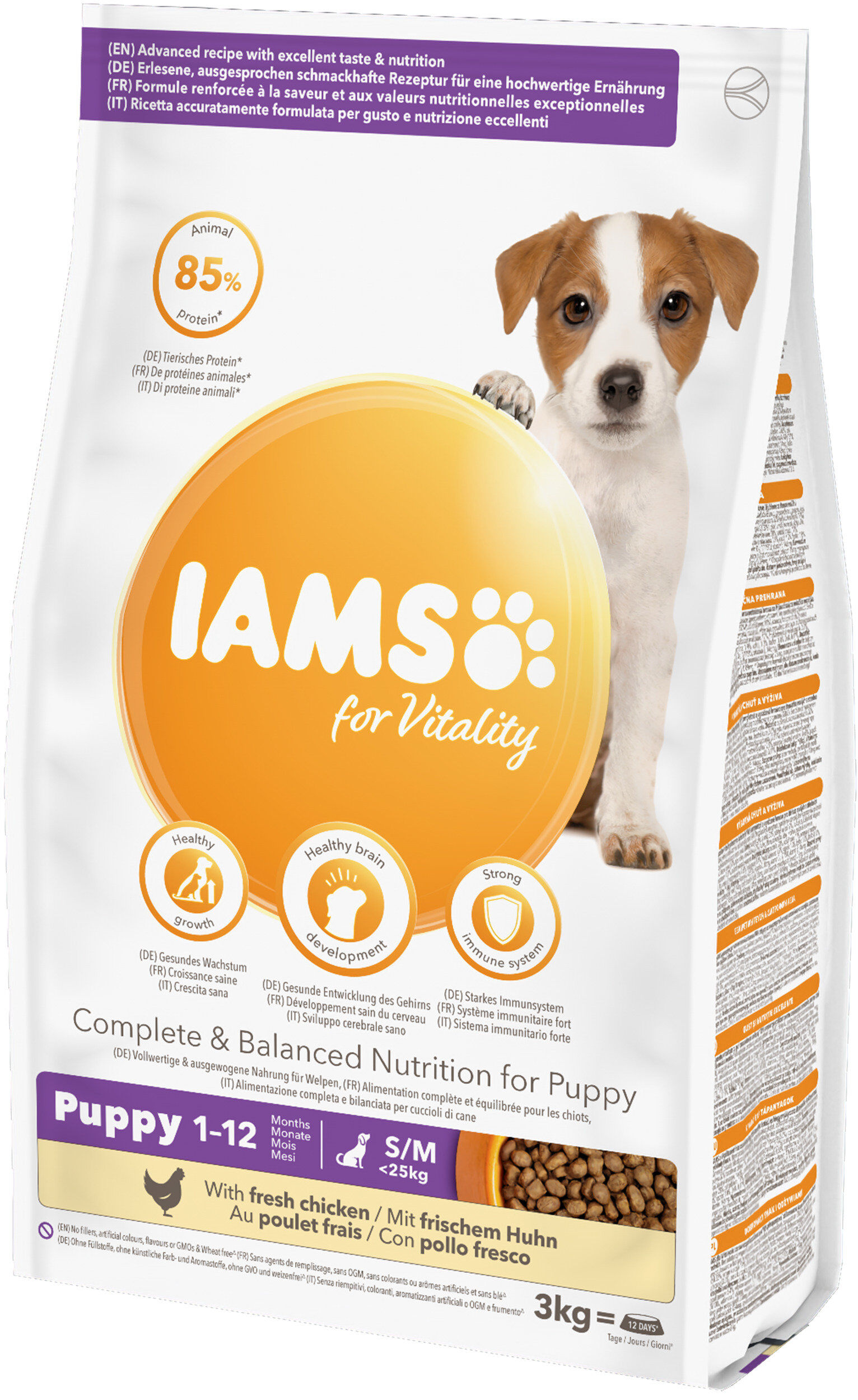 Iams - Croquettes for Vitality Chiot Petite et Moyenne Race Au poulet frais - 3kg Image num&eacute;ro 1