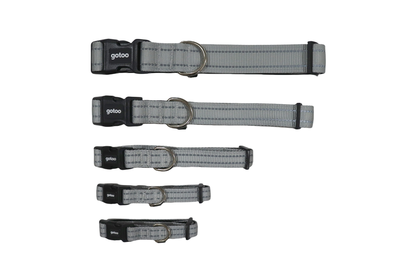Gotoo - Collier Essentials en Nylon Premium Gris pour Chien - XS Image numéro 6 Gotoo - Collier Essentials en Nylon Premium Gris pour Chien - XS Image numéro 6