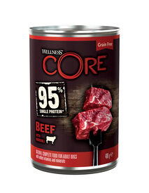 Wellness CORE - Repas Complet 95% de Bœuf pour Chien - 400g