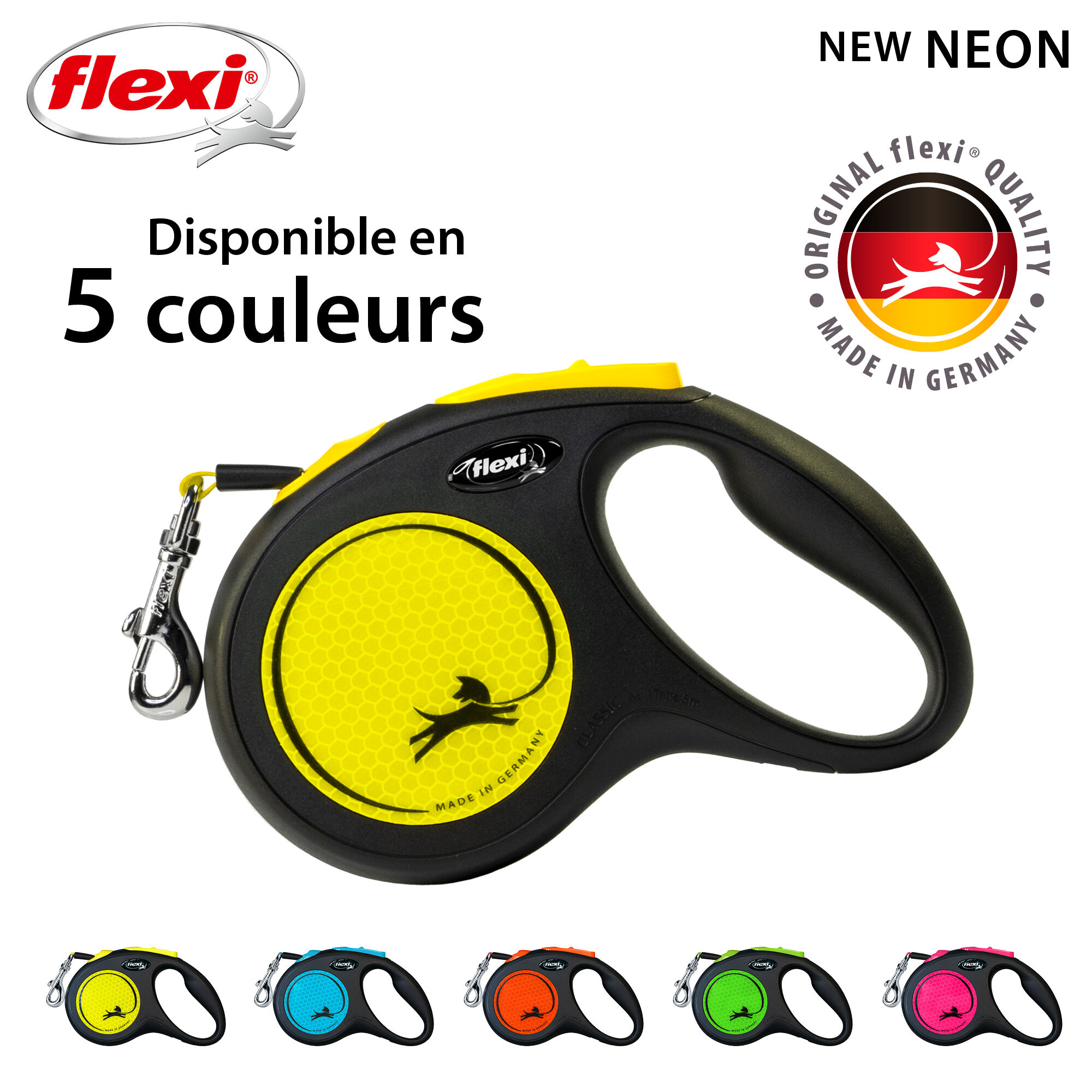 Flexi - Laisse New Neon Avec Sangle De 5m pour Chien - M 5m Image num&eacute;ro 9
