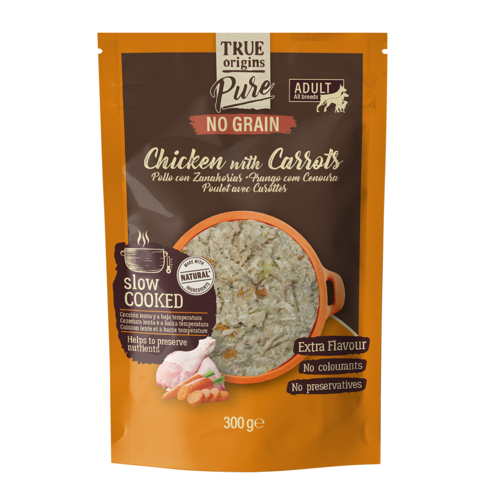 True Origins Pure - Repas Sachet Fra&icirc;cheur Poulet & Carottes pour Chiens Adultes - 300g Image num&eacute;ro 1