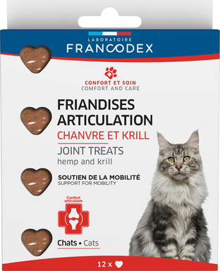 Francodex - Friandises Articulation Chanvre et Krill pour Chats - x12