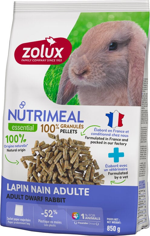 Zolux - Aliment en Granulés Nutrimeal Pour Lapin Adulte - 850g Image numéro 1 Zolux - Aliment en Granulés Nutrimeal Pour Lapin Adulte - 850g Image numéro 1