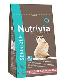 Nutrivia - Croquettes à l'Agneau et Riz pour Chat Sensible