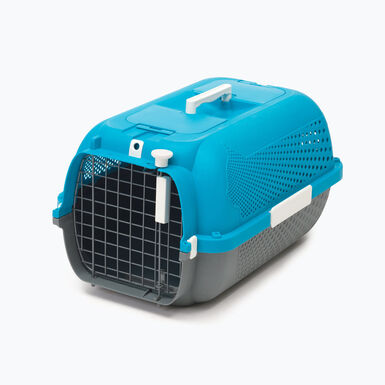 Catit - Boîte transport turquoise moyen - 56,5 x 37,6 x 30,8 cm
