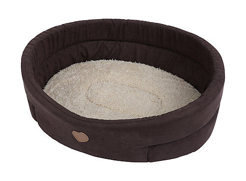 Animalis - Corbeille Tissus Su&eacute;dine Marron et Beige pour Chien - T3 Image num&eacute;ro 1