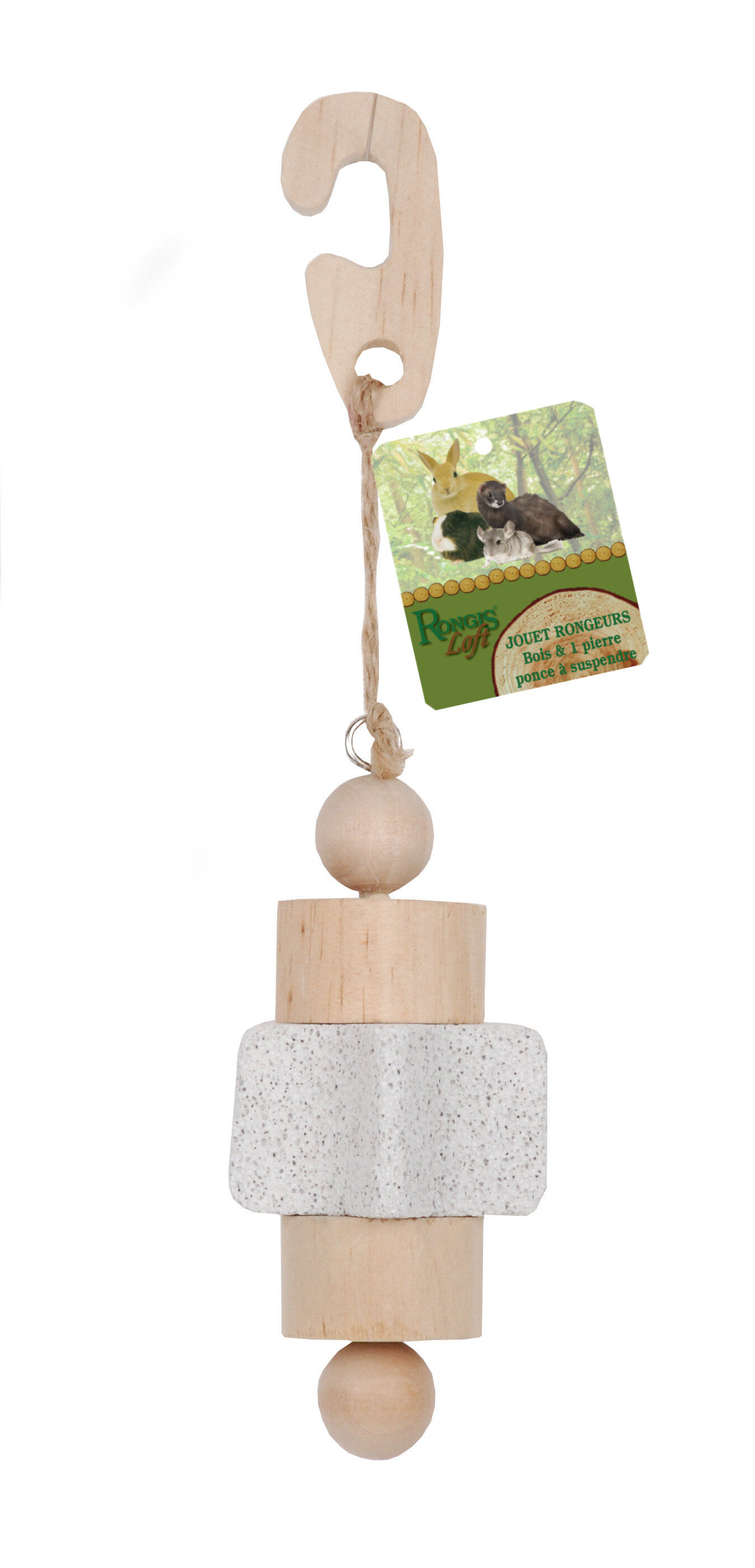 Rongis - Jouet Pierre Ponce &agrave; Suspendre pour Rongeurs - 11x5cm Image num&eacute;ro 1