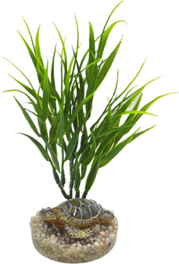 Labeo - Décor tortue avec Plante Artificielle - Aquarium