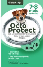 Octoprotect - Collier Antiparasitaire pour Petits Chiens - 38cm