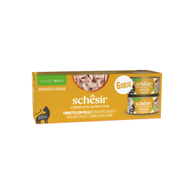 Schesir - P&acirc;t&eacute;e Complete Nutrition en Gel&eacute;e Thon avec Poulet pour Chats - 6x85g
