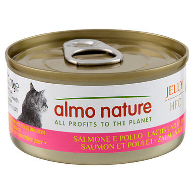 Almo Nature - Pâtée en Boîte HFC Jelly Saumon et Poulet pour Chat - 70g