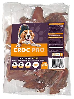 Croc Pro - Oreilles de Porc pour Chien - x10