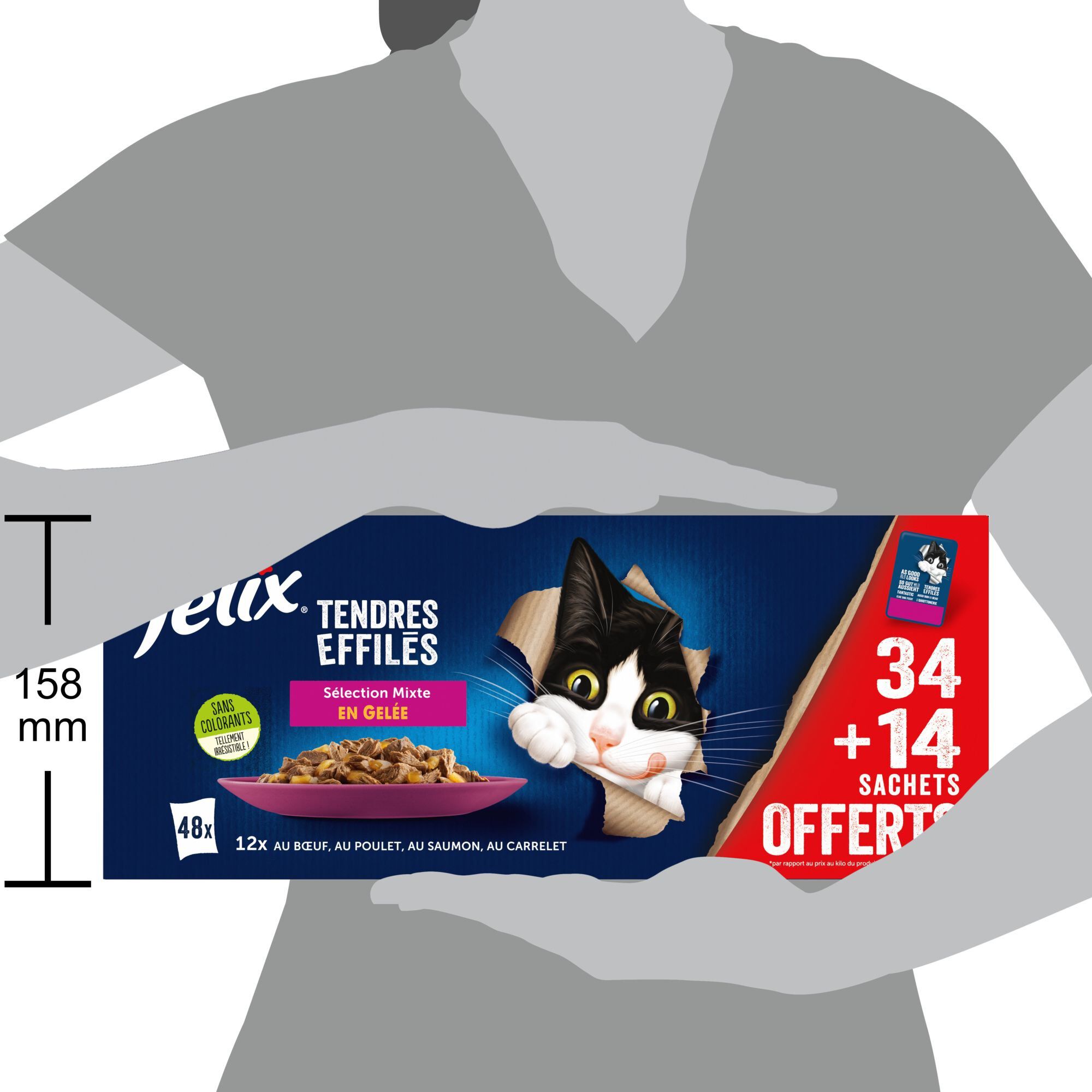 Felix - Sachets Fra&icirc;cheur Tendres Effil&eacute;s En Gel&eacute;e - S&eacute;lection Mixte Poulet - 48x85g Image num&eacute;ro 5