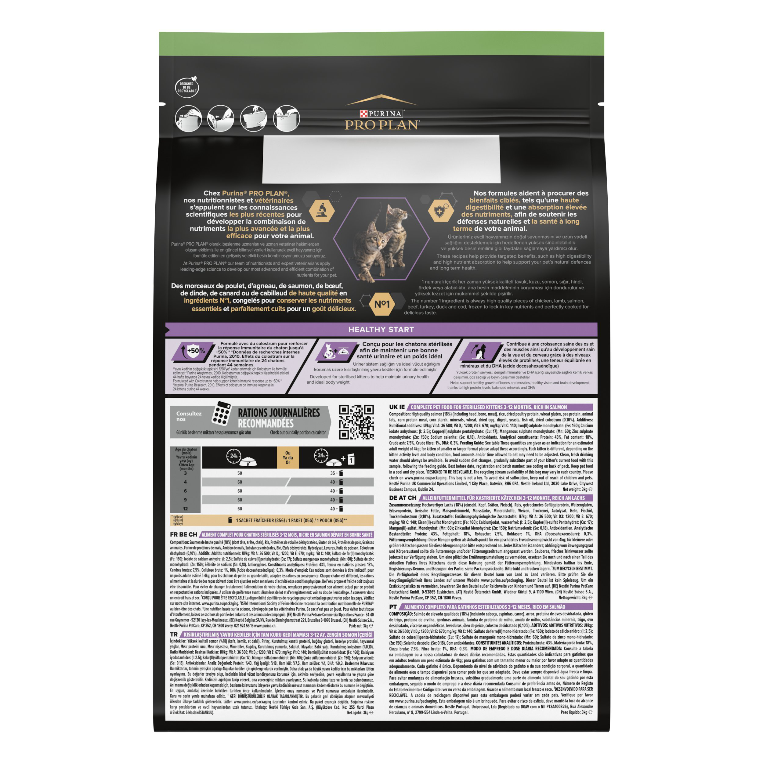 Pro plan - Croquettes Sterilised Kitten au Saumon pour Chaton - 3Kg Image num&eacute;ro 4