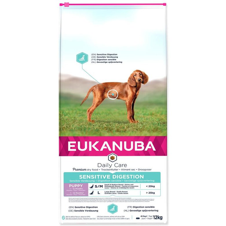 Eukanuba -  Croquettes Daily Care Chiot Digestion Sensible Pour Toutes Les Races Poulet 12kg image number null