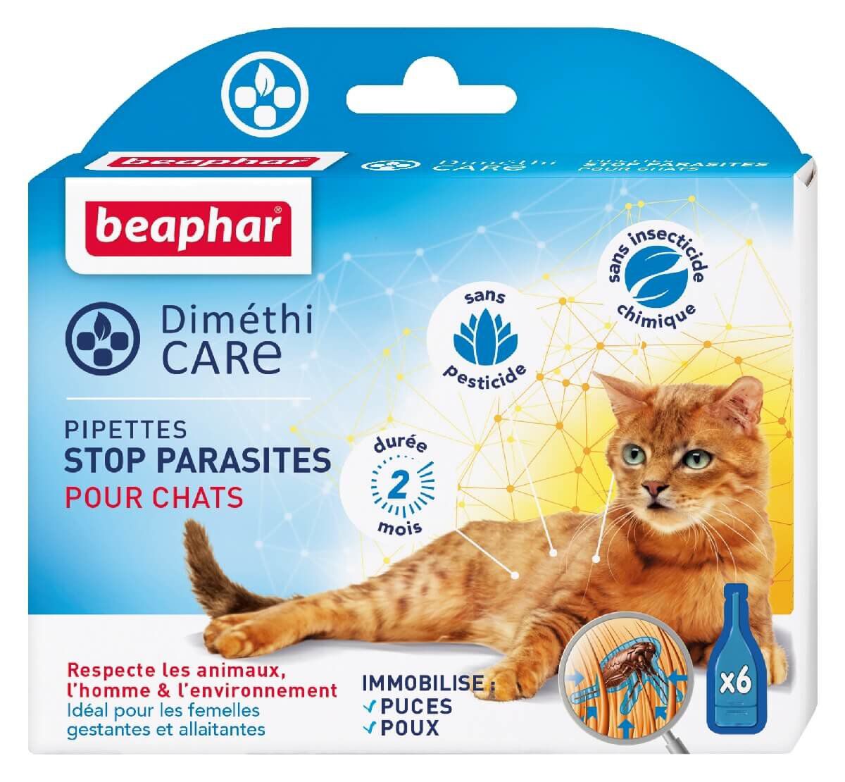Dim&eacute;thiCARE - Pipettes STOP Parasites pour Chat - 6x1ml Image num&eacute;ro 1