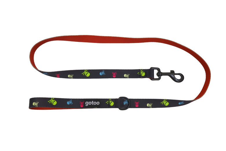 Gotoo - Laisse à Motif Crânes Gris pour Chien - M Image numéro 1 Gotoo - Laisse à Motif Crânes Gris pour Chien - M Image numéro 1