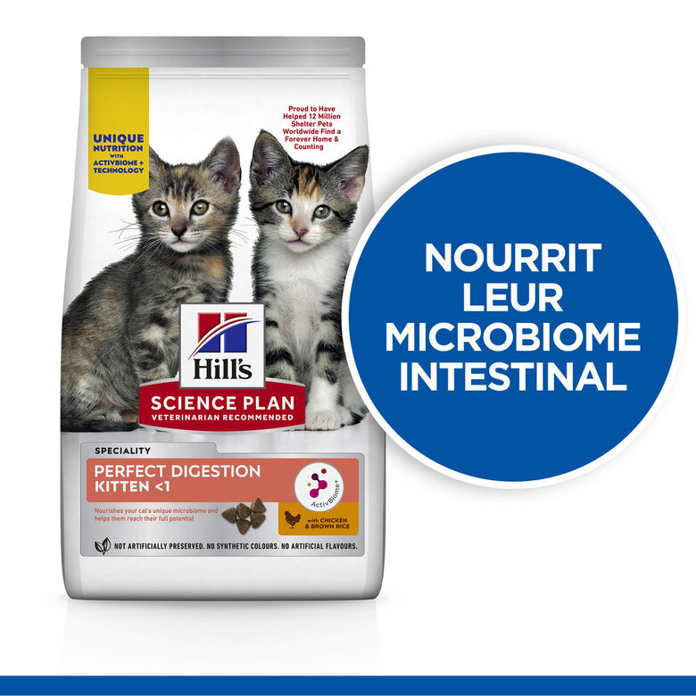Hill's Science Plan - Kitten Perfect Digestion croquettes pour chaton - 1,5kg Image numéro 2 Hill's Science Plan - Kitten Perfect Digestion croquettes pour chaton - 1,5kg Image numéro 2