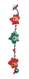 Wouapy - Jouet Guirlande Noël 3 Etoiles Vinyl + Corde pour Chiens - 46cm