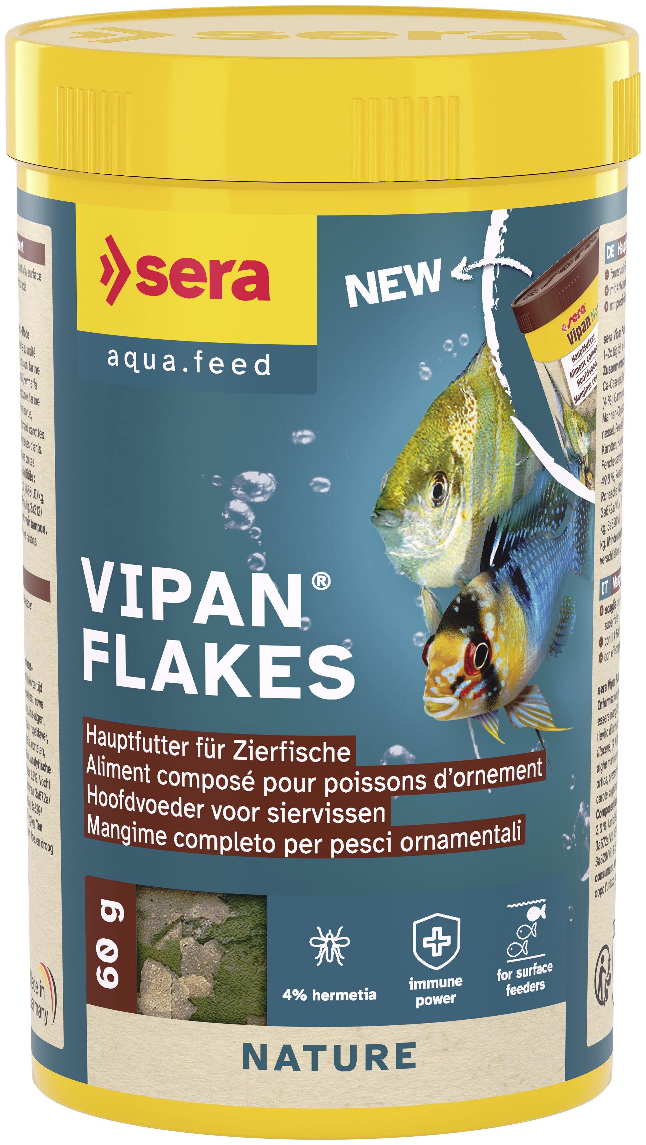 Sera - Aliment Vipan Flakes Nature pour Poissons d'Ornement - 60g/250ml Image num&eacute;ro 1