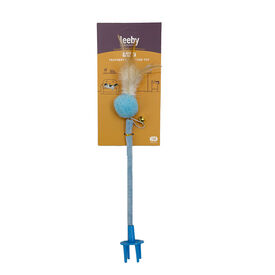 Leeby - Jouet Pompon avec Plumes pour Chats - 32cm
